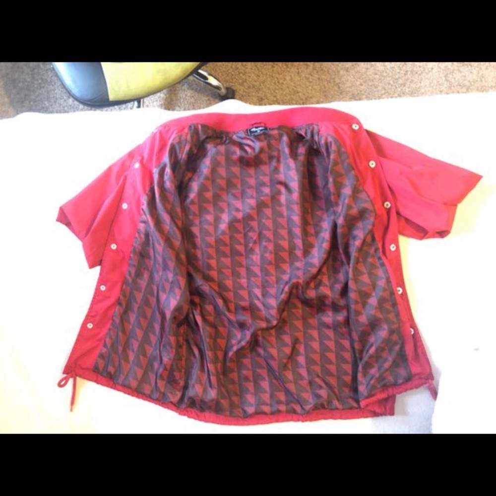 Red primitive bomber jacket